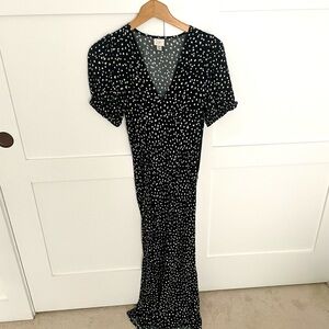 A New Day Black and White Puff Sleeve Maxi Dress